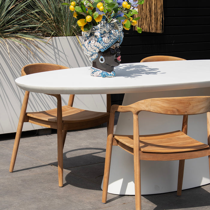 Giga Meubel - Tuintafel Ovaal 160cm - Wit Eco Composiet - Cleo