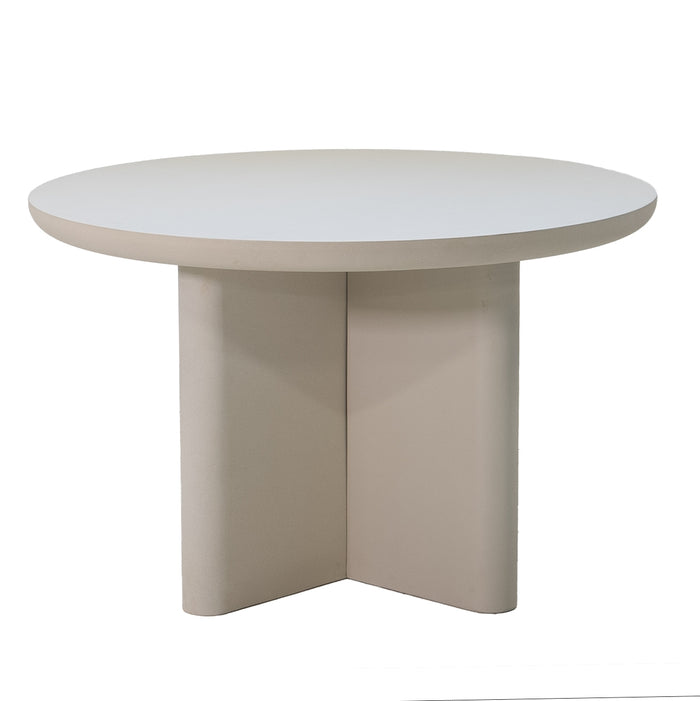 Giga Meubel - Tuintafel Rond 120cm - Beige betonlook - Acryl Coating - Miso