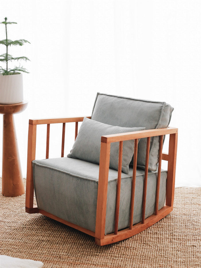 Giga Meubel - Schommelstoel Blauw - 65x71x80cm - Sallanan