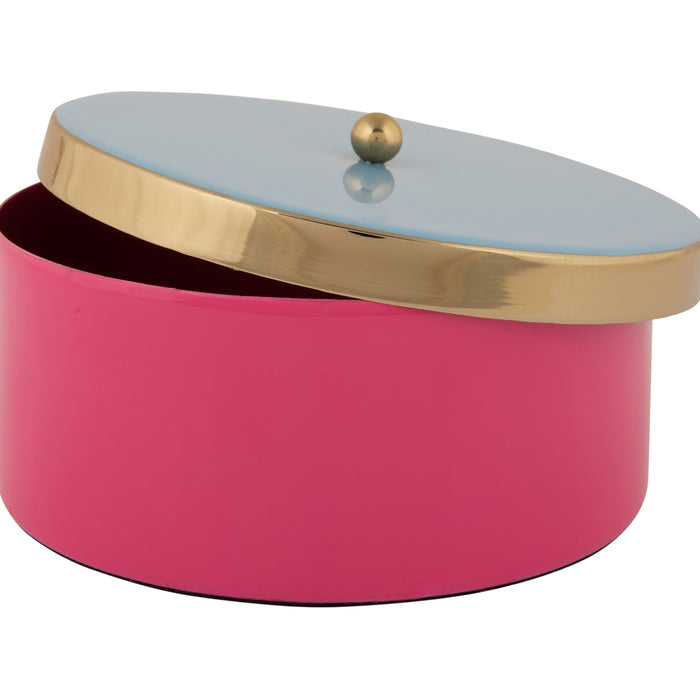 Present Time - Opbergbox Double Funky Medium - Bright pink & Soft blue