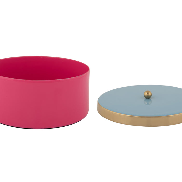 Present Time - Opbergbox Double Funky Medium - Bright pink & Soft blue