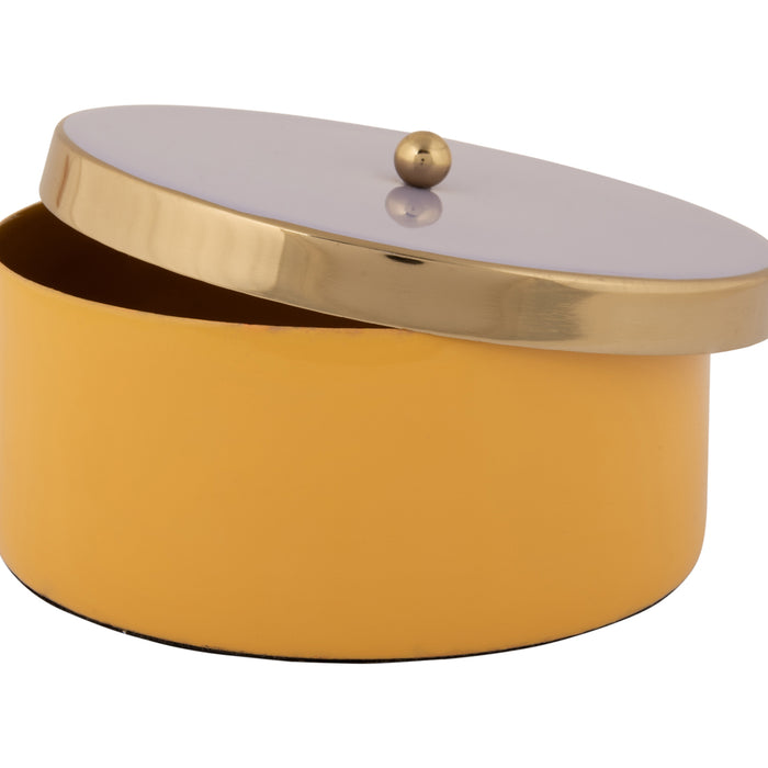 Present Time - Opbergbox Double Funky Medium - Bright yellow & Soft purple