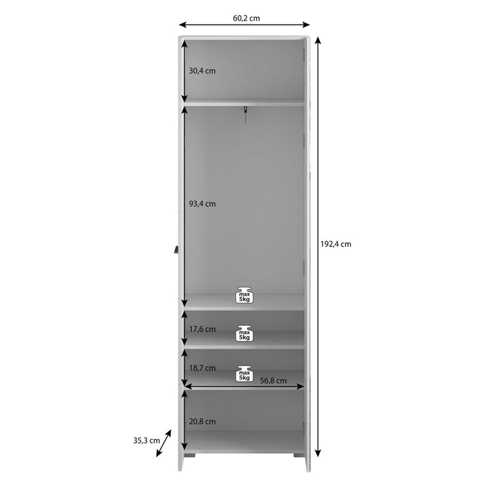 Meubella - Kapstok Bailey - Wit - 60 cm