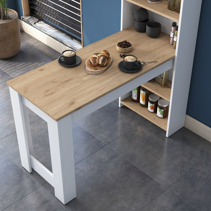 Giga Meubel - Keukentafel Walnoot|Wit Hout - 120cm - Saltepe