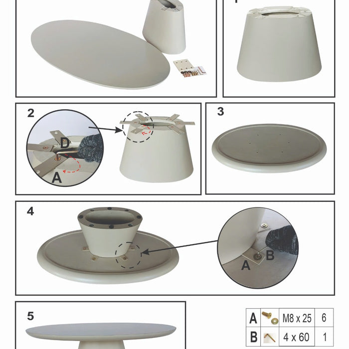 Giga Meubel - Tuintafel Ovaal 160cm - Beige Eco Composiet - Cleo