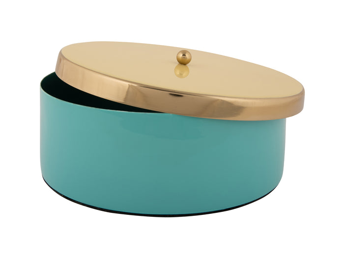 Present Time - Opbergbox Double Funky Large - Blue & Yellow