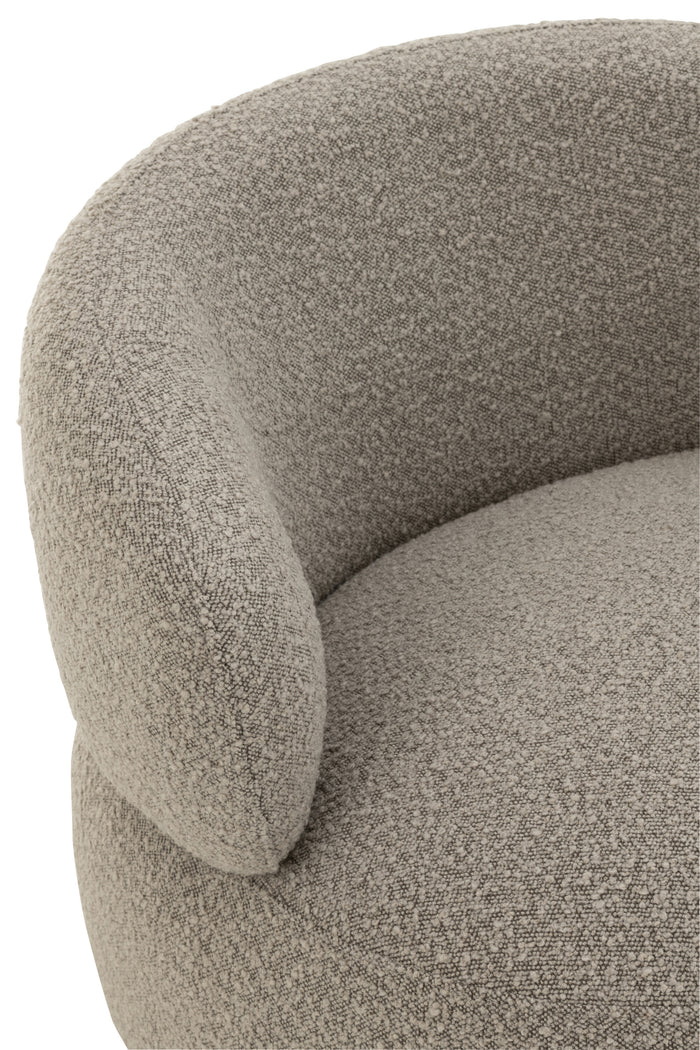 J-Line zetel Draaiend Rond - hout|textiel - taupe