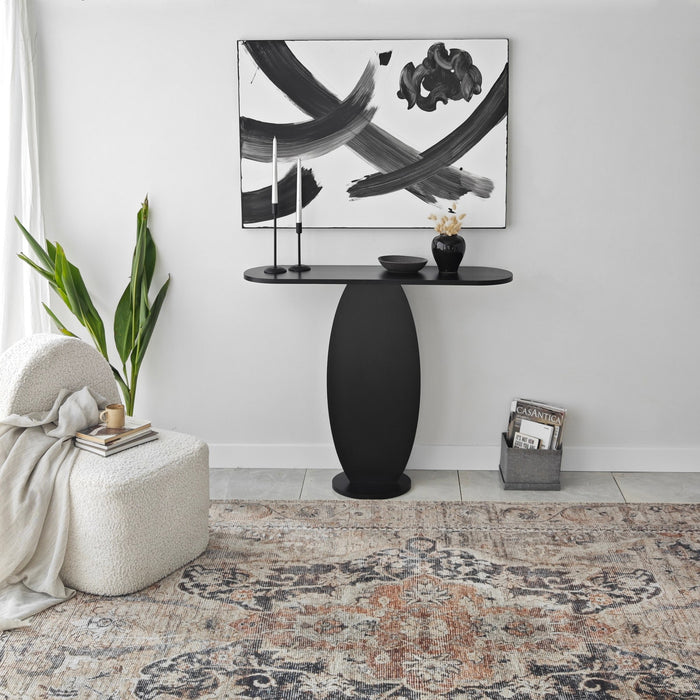 Giga Meubel - Sidetable Antraciet Hout - 100x30x81cm - Ellittica