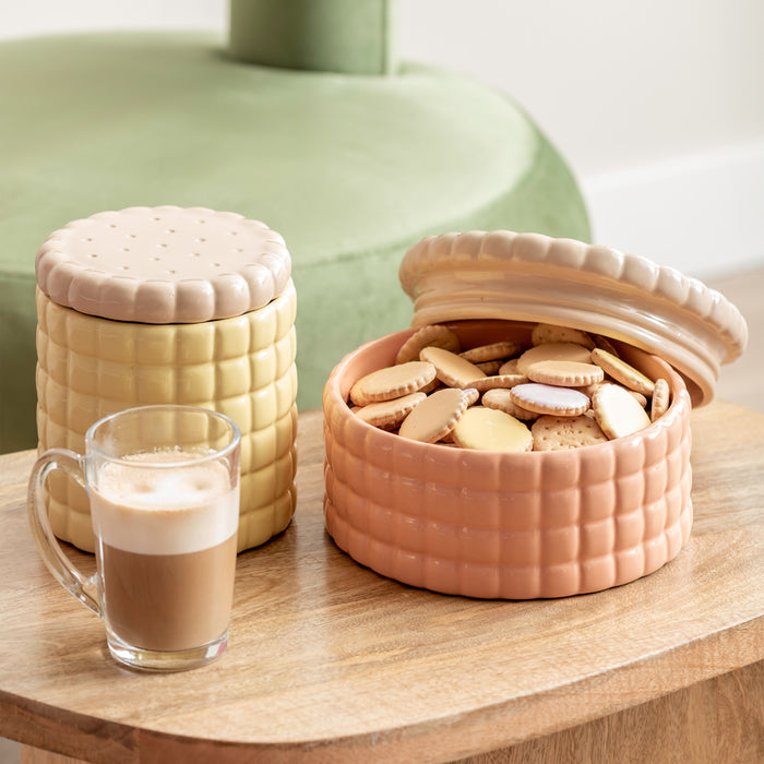 Present Time - Storage Jar Biscuit Box - Zacht geel