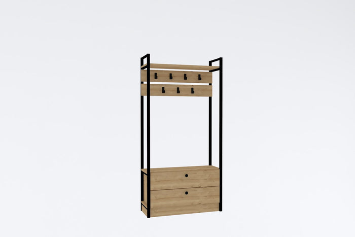 Giga Meubel - Garderobemeubel Naturel Hout - 90x33x180cm - Manolya