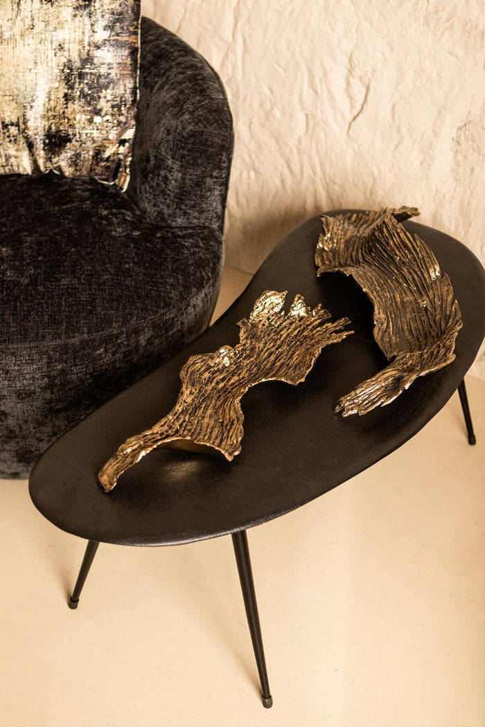 PTMD Aitana Gold Casted Alu Wavy Bowl Small