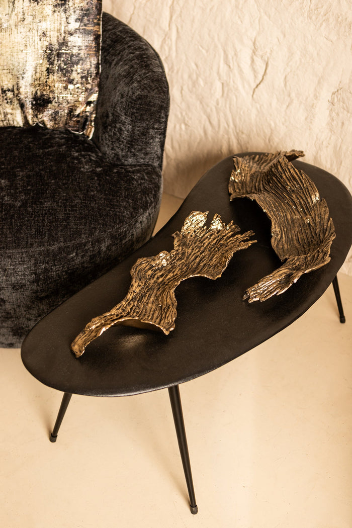 PTMD Aitana Gold Casted Alu Wavy Bowl Small