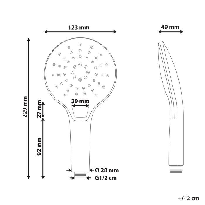 Beliani - IQUIRA - Douchekop met doucheslang - Zwart - ABS kunststof