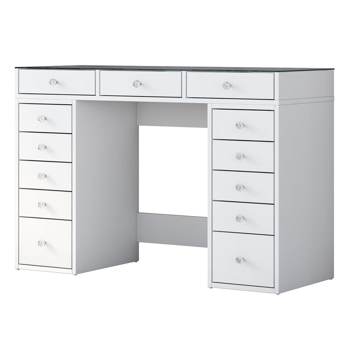 Giga Meubel - Make-Up Tafel - Wit|Glas - 120cm - Beyas