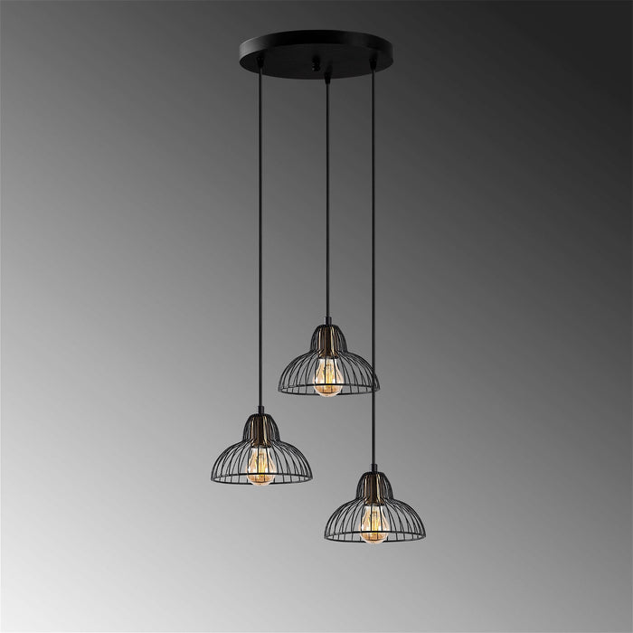 Giga Meubel - Hanglamp Zwart Metaal - 3-Lichts - 44x44x114cm - Dopo