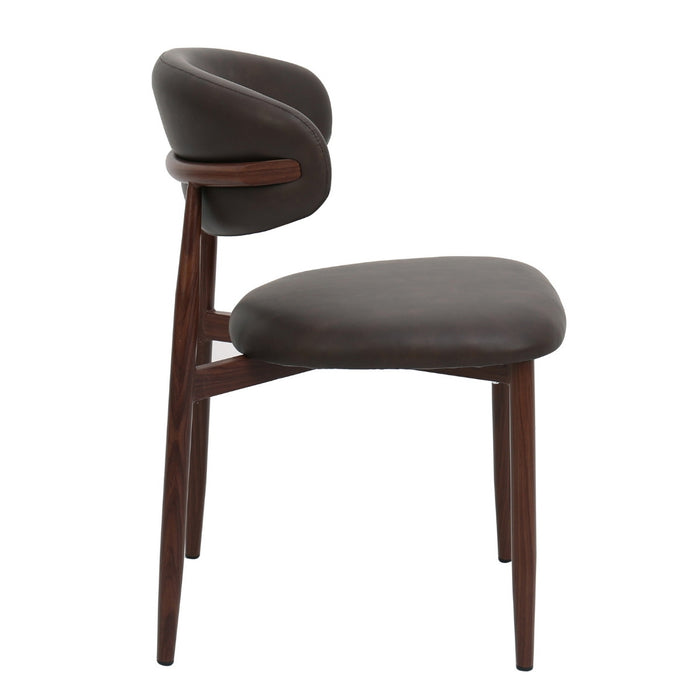 Giga Meubel - Eetkamerstoel - Donkerbruin|Walnoot - Alexia - Set van 2