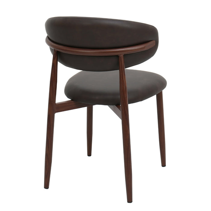 Giga Meubel - Eetkamerstoel - Donkerbruin|Walnoot - Alexia - Set van 2