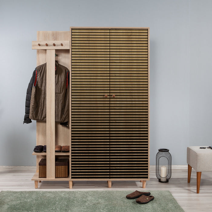 Giga Meubel - Garderobemeubel Eiken Hout - 135x36x194cm - Garmanto