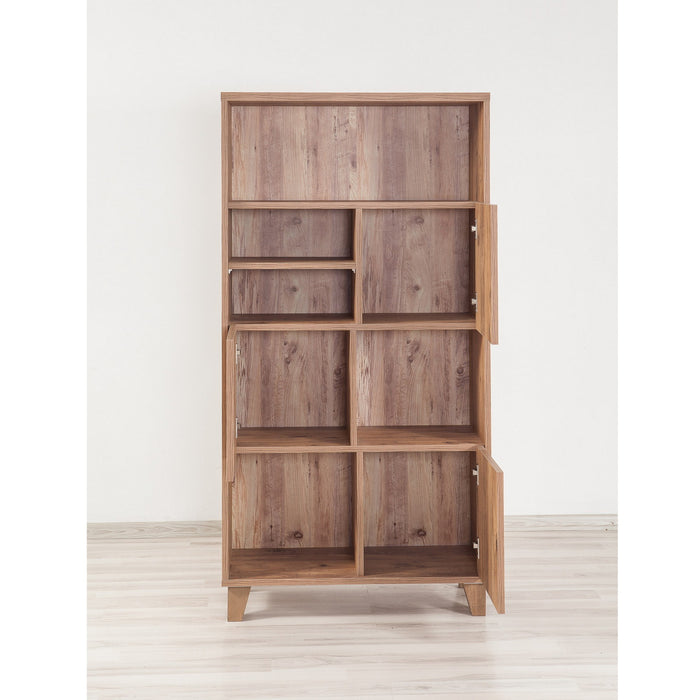 Giga Meubel - Boekenkast Naturel Hout - 80x36x155cm - Marina Flora
