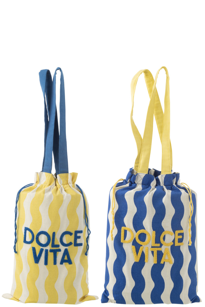 J-Line tas + strandlaken Dolce Vita - katoen|kunststof - bla