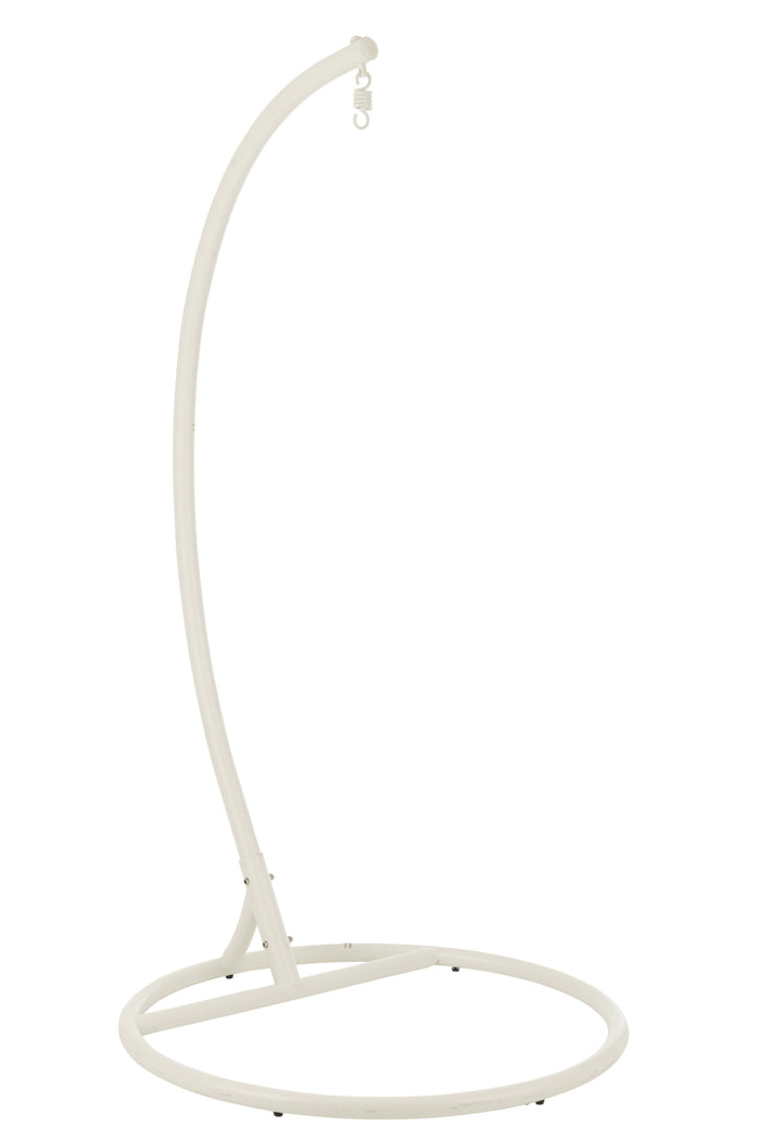 J-Line hangstoel + kussen Egga - metaal|koord - grijs