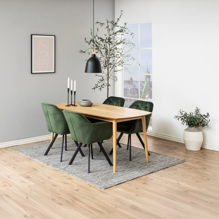 Giga Living - Eetkamerstoel - Groen - Stof - Zithoogte 47,5cm - Lida