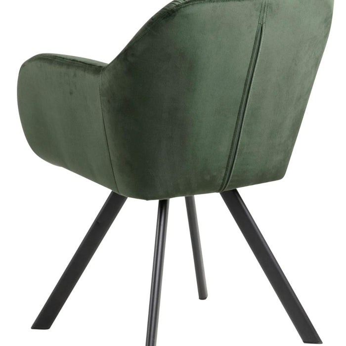 Giga Living - Eetkamerstoel - Groen - Stof - Zithoogte 47,5cm - Lida