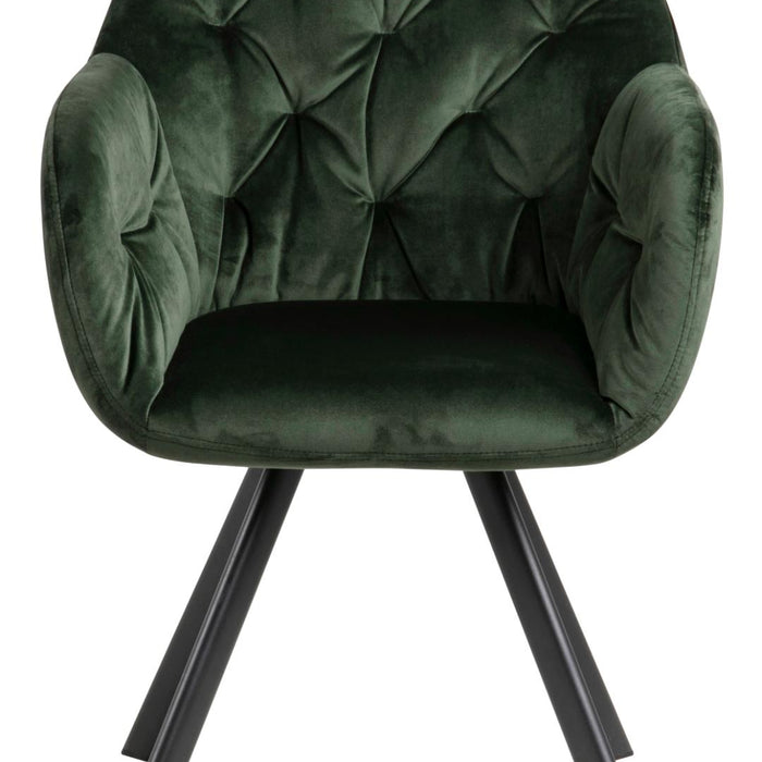 Giga Living - Eetkamerstoel - Groen - Stof - Zithoogte 47,5cm - Lida