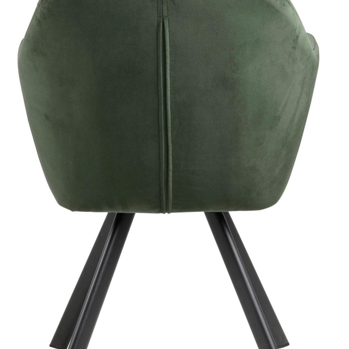 Giga Living - Eetkamerstoel - Groen - Stof - Zithoogte 47,5cm - Lida