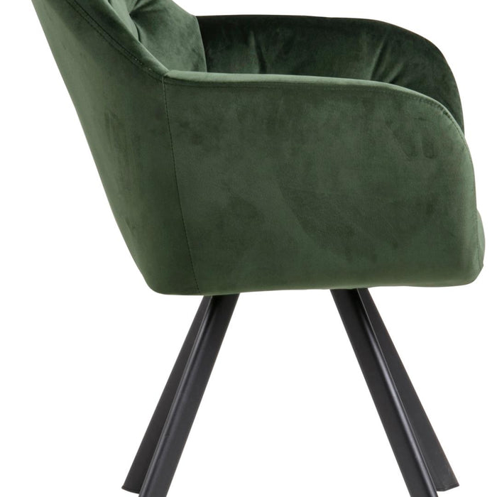 Giga Living - Eetkamerstoel - Groen - Stof - Zithoogte 47,5cm - Lida