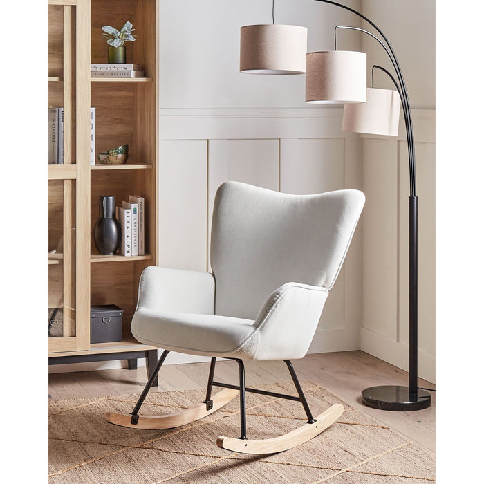 Beliani - ARSET - Schommelstoel - Gebroken wit - Bouclé