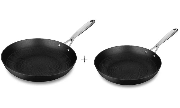 Sola Pannenset Juvia + Stahl Cookware koekenpannenset Gietijzer Lichtgewicht - ø 24 en 28 cm - 4 Delig