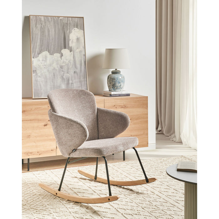 Beliani - VIKEN - Schommelstoel - Taupe - Polyester