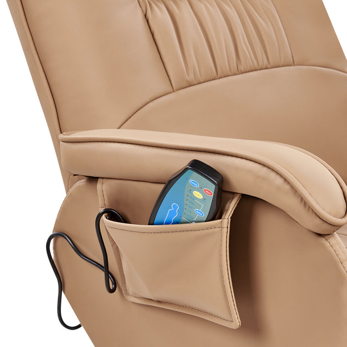 Beliani-RELAXPRO-Relaxfauteuil met voetenbank-Lichtbruin-Kunstleer