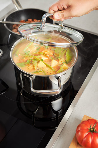 Rosle Pannenset Moments - Kookpannen + Deksels, Steelpan & Koekenpan - 5 Delig