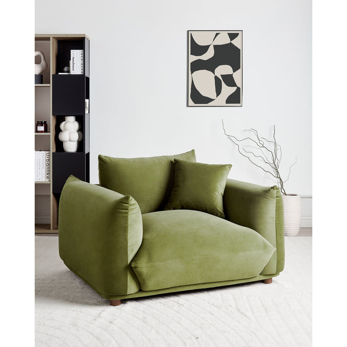 Beliani - LUVOS - Fauteuil - Groen - Fluweel
