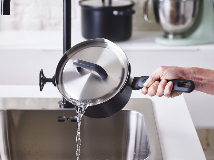 BK Pannenset Flow Cool Zwart RVS + BK Koekenpannenset Granite Aluminium - 6 Delig