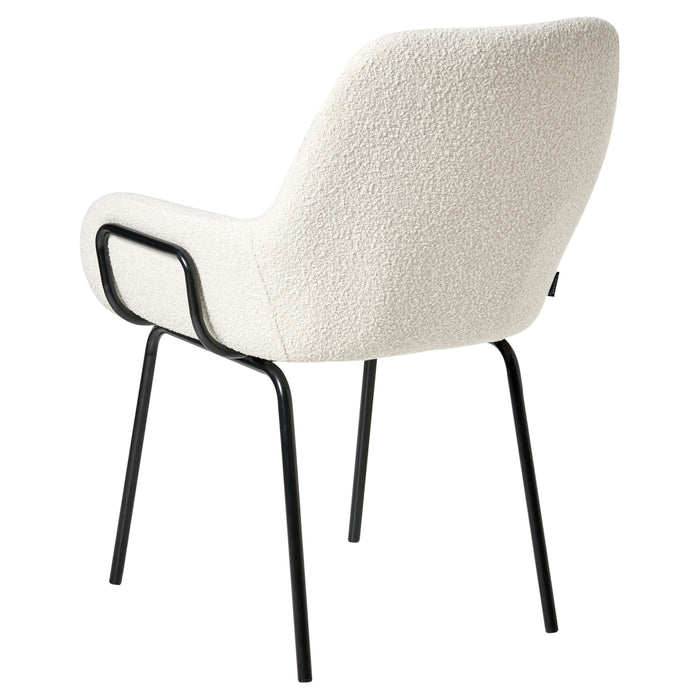 Beliani - ALGONA - Eetkamerstoel - Gebroken wit - Bouclé