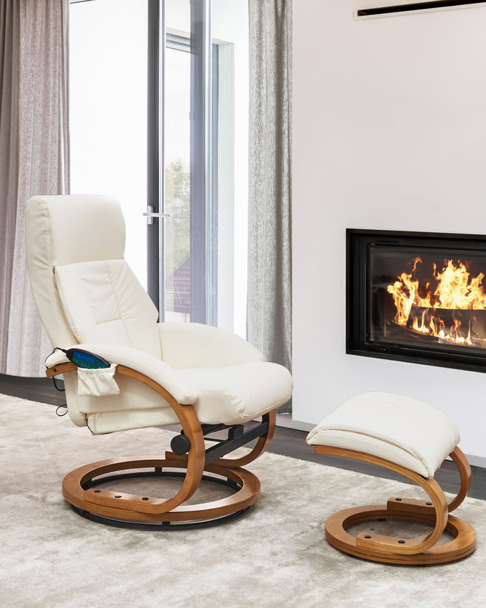 Beliani - FORCE - Massagefauteuil - Wit - Kunstleer