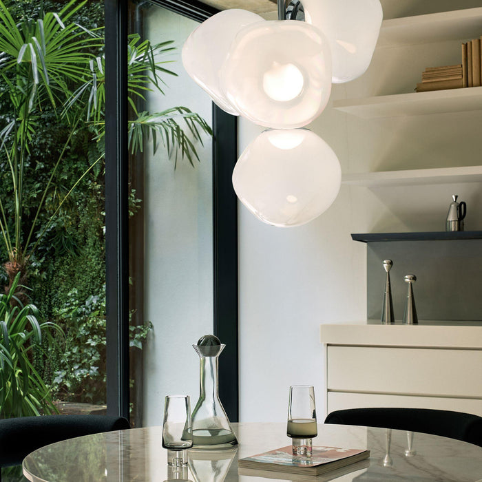 Melt Chandelier Mini hanglamp LED opaal|goud