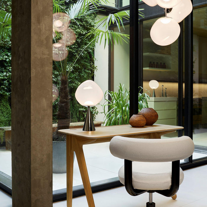 Melt Chandelier Mini hanglamp LED opaal|goud