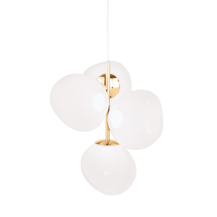 Melt Chandelier Mini hanglamp LED opaal|goud
