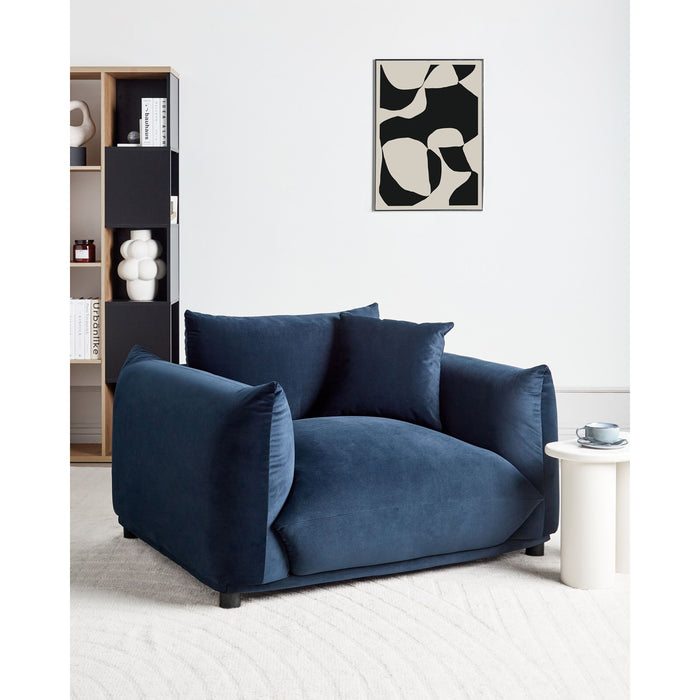 Beliani - LUVOS - Fauteuil - Donkerblauw - Fluweel