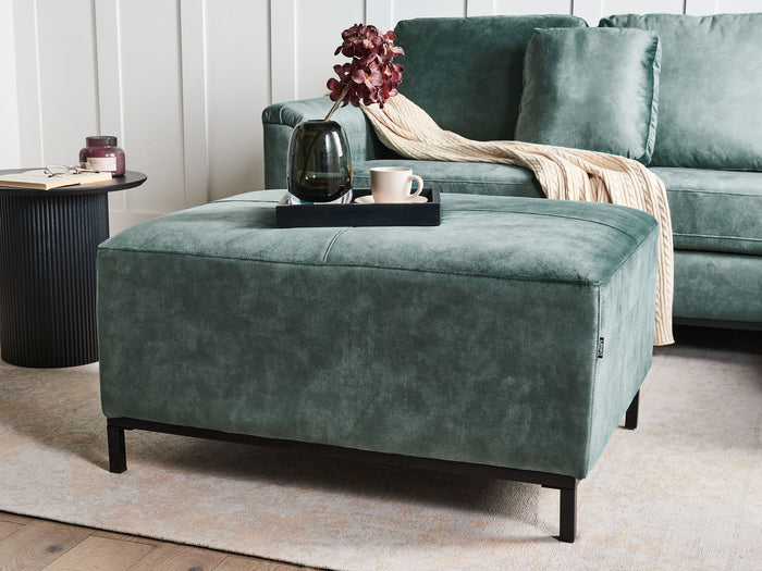 Beliani - OSLO - Ottomaan - Blauwgroen - Fluweel