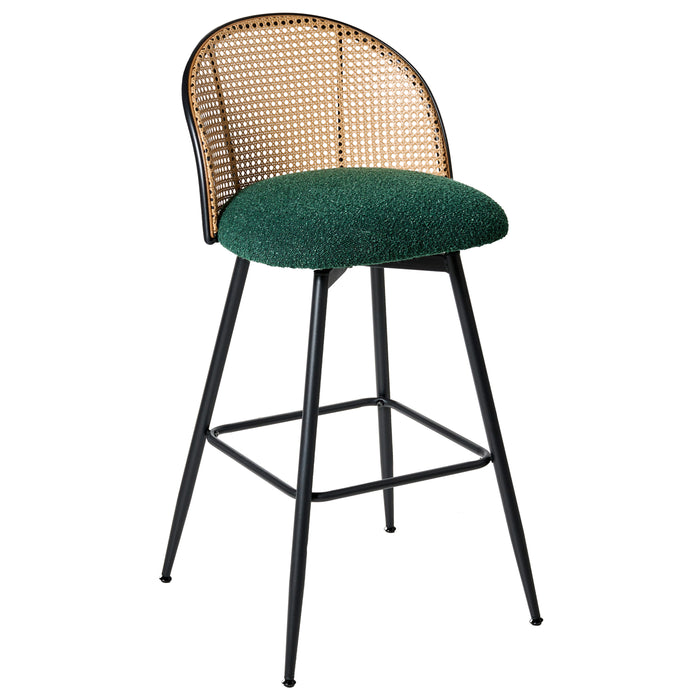 Beliani - NATHAN - Barkruk set van 2 - Groen - 99 cm - Bouclé