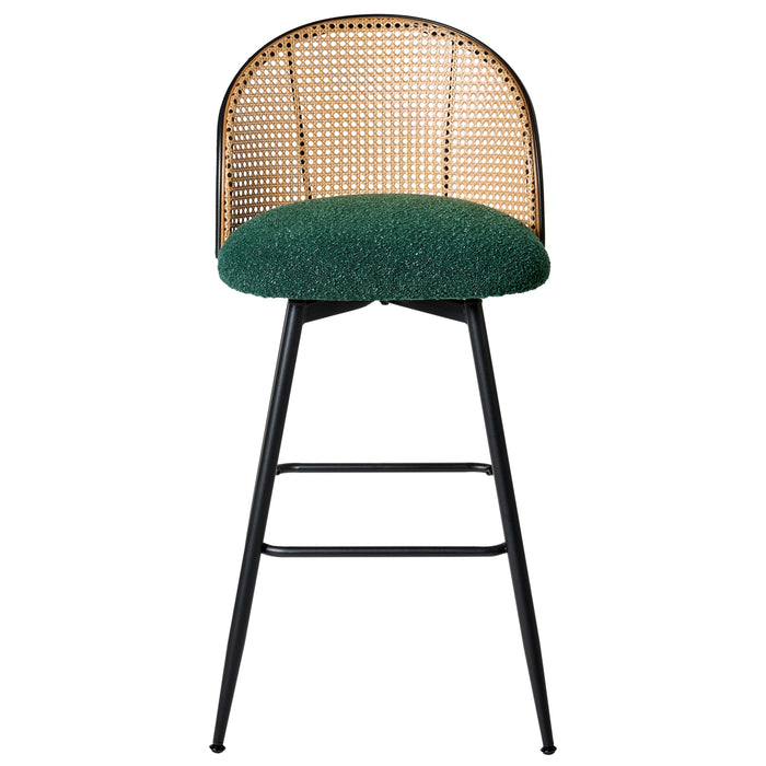 Beliani - NATHAN - Barkruk set van 2 - Groen - 99 cm - Bouclé