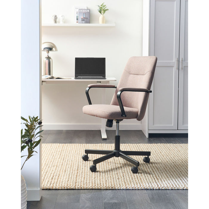 Beliani - CAROGA - Bureaustoel - Lichtbruin - Stof