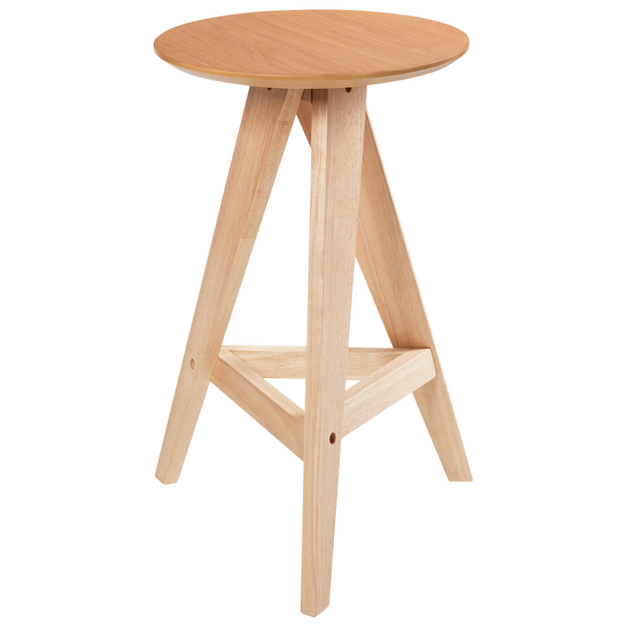 Beliani - AROMA - Barkruk set van 2 - Lichtbruin - Rubberhout