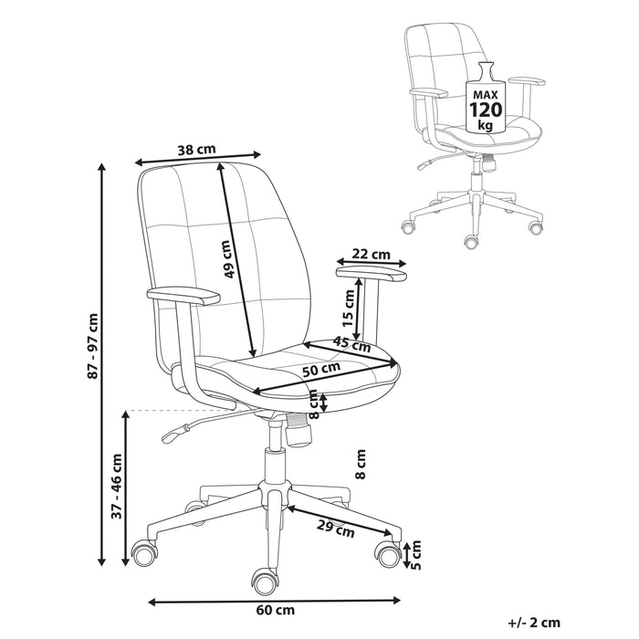 Beliani - CARLTON - Bureaustoel - Beige - Stof