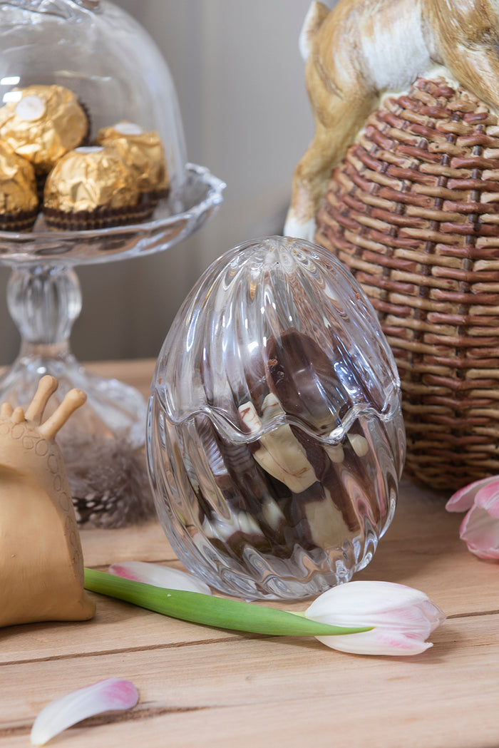 Clayre & Eef Glazen potje Ei Ø 9x12 cm Glas